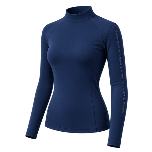 Navy Valorachi base layer without zipper — illustrative product mockup